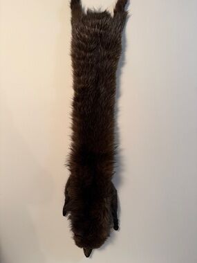Vintage Dark Brown Fur Fox Stole Scarf